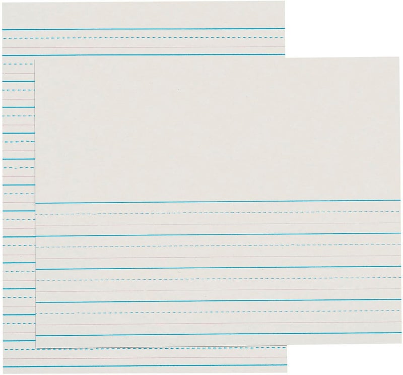 School Smart Primary Chart Paper, 24 x 32 Inches, Ruled 1-1/2 Inch with Dotted Midline, White, 70 Sheets - Image 2